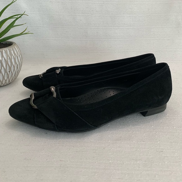 New Vaneli Black Suede Slip On Flat Loafers Woman’s 7.5M - Picture 3 of 11